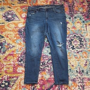 Old Navy Blue Skinny Jeans with Distressed Details